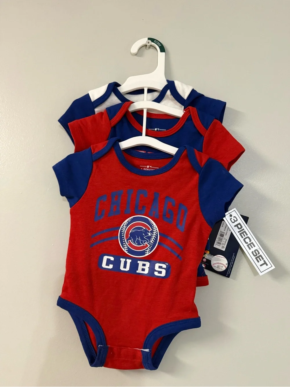 MLB Chicago Cubs Red and Blue Baby One-Piece 3-Pack